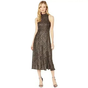 Donna‎ Morgan Foil Printed Animal Sleeveless Dress